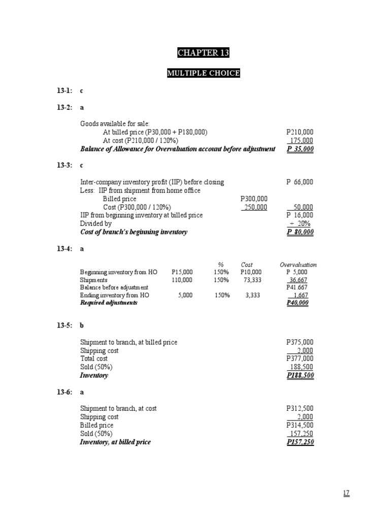 CHAPTER13 Home Office and Branch – Special Problems | Debits And Credits |  Balance Sheet