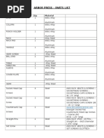 Arbor Press - Parts List