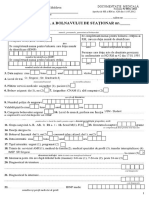 Formular 003e-2012. Fişa Medicală A Bolnavului de Staţionar