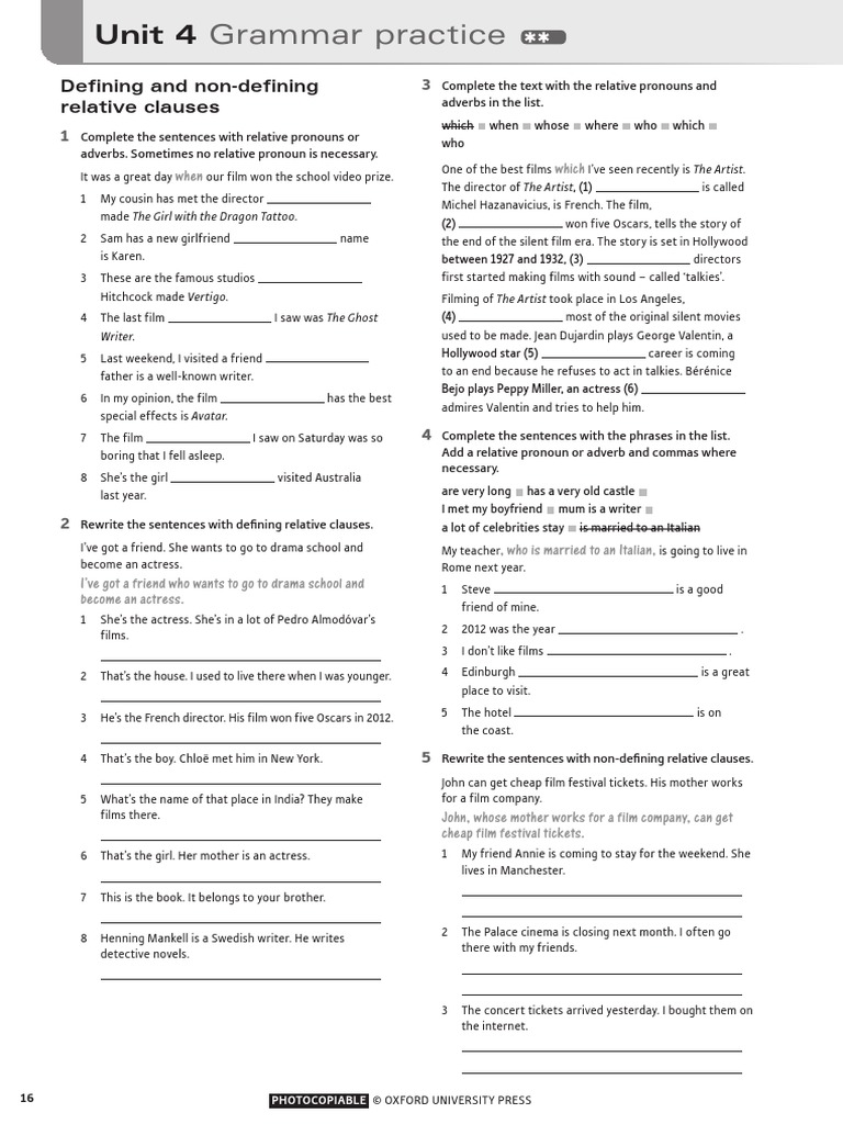 Unit 4 Grammar2 Pdf Pdf Language Arts Discipline