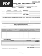 Sworn Statement of Assets, Liabilities and Net Worth