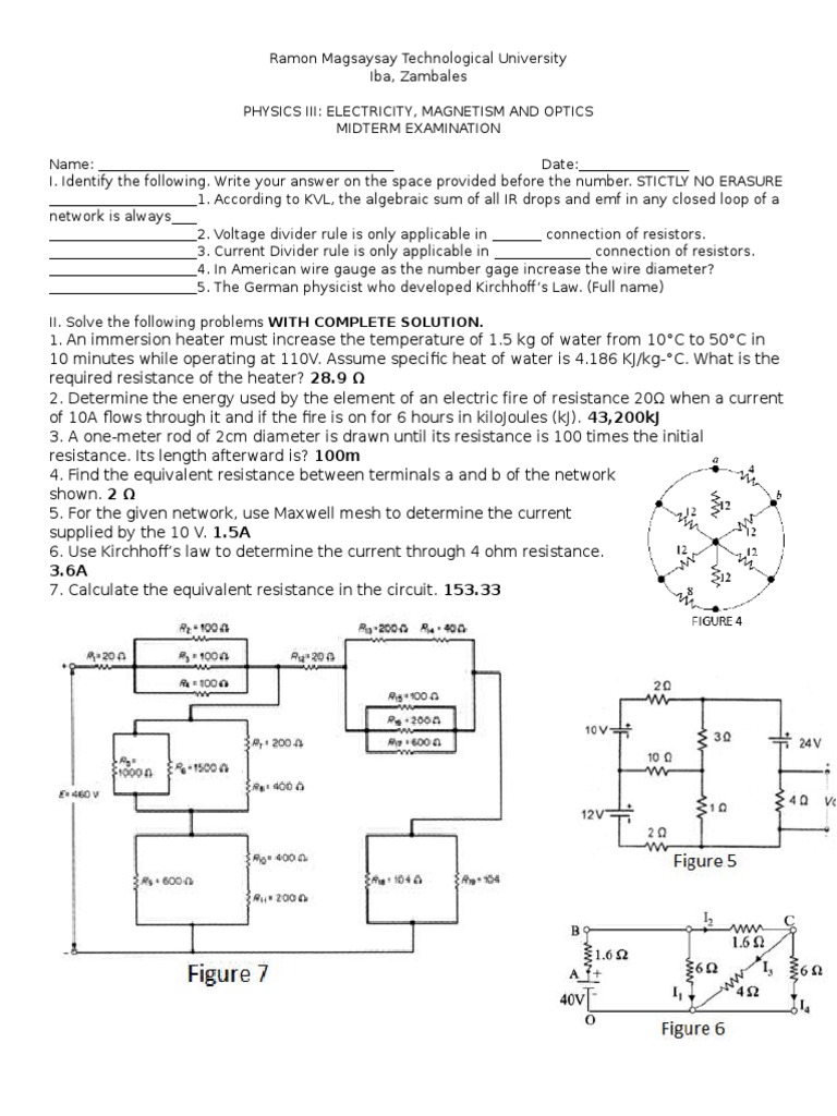 Physics III Midterm Exam | PDF