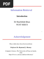 Information Retrieval: DR Sharifullah Khan Nust Seecs