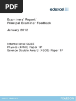 Examiners' Report/ Principal Examiner Feedback January 2012