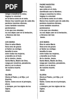 Padre Nuestro Ave Maria y Gloria | PDF