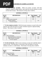 Procedures in Closing Accounts