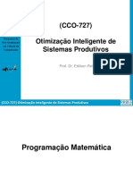 3otimização Inteligente de Sistemas Produtivos (Programação Matemática)
