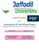 Assessment of Nutritional Status: Assiegnment ON