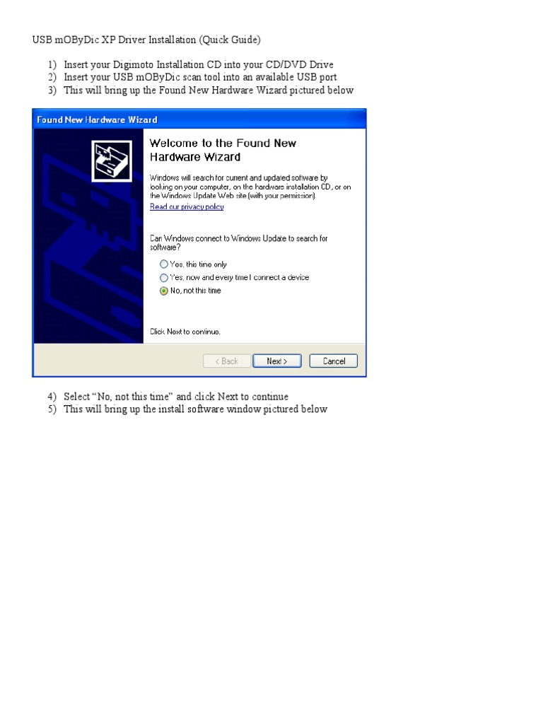 USB mOByDic Driver Installation PDF | PDF