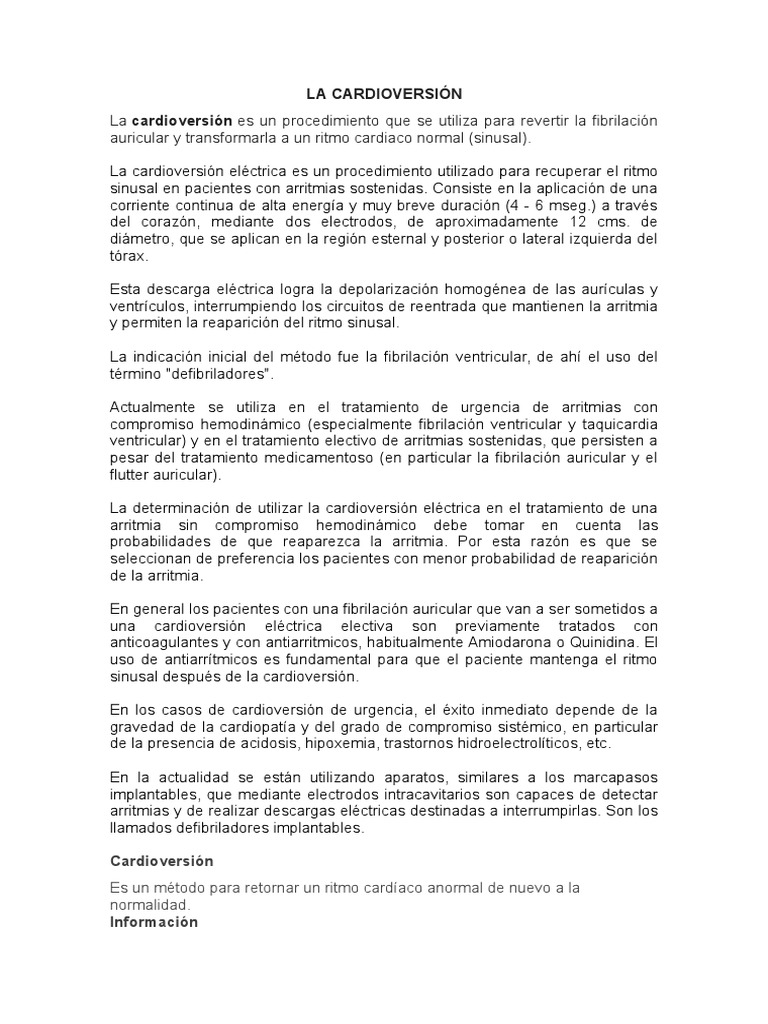 cardioversion desfibrilacion | Arritmia cardiaca ...