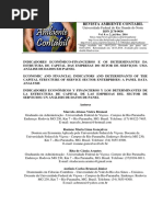 INDICADORES ECONÔMICO-FINANCEIROS E OS DETERMINANTES DA ESTRUTURA DE CAPITAL DAS EMPRESAS DO SETOR DE SERVIÇOS