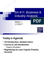 BA 411: Business & Industry Analysis: Week 1: 1/12/017