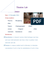 Titration Lab Food Science: Date: Group Members