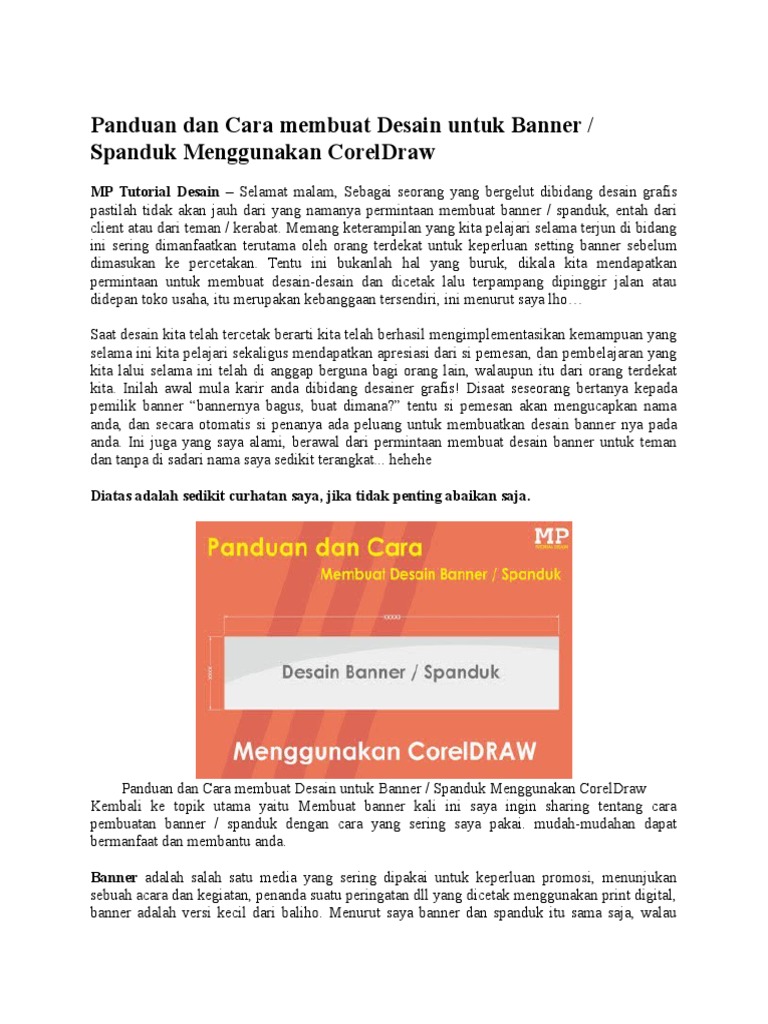 Panduan Dan Cara Membuat  Desain  Untuk Banner Spanduk  