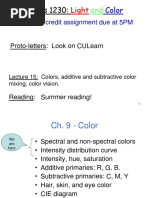 Class15 Colors AddorSubtractiveColors ColorVision Posted