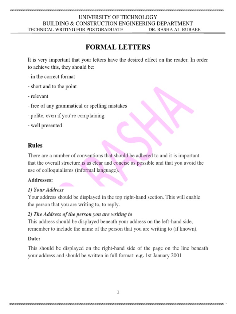 Formal Letter Email PDF | PDF | Paragraph | Physical Fitness