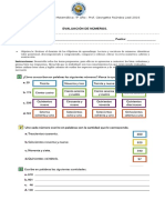 EVALUACIÓN DE NÚMEROS y OPERACIONES 4°