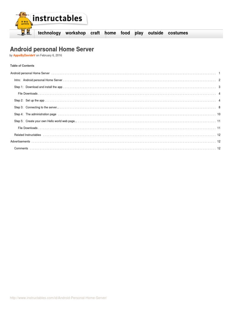 Android Personal Home Server Setup | PDF | Computer File | Web Page