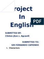 Project in English: Submitted By: Clinton Jhon C. Agcaoili Submitted To: Sir Fernando Capiendo