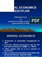 Mineral Economics Descipline: Presentation BY