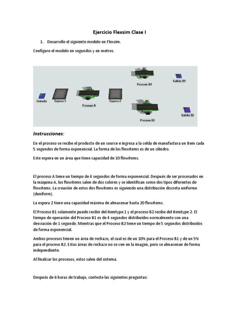 Ejercicio Flexsim # 1 PDF | PDF