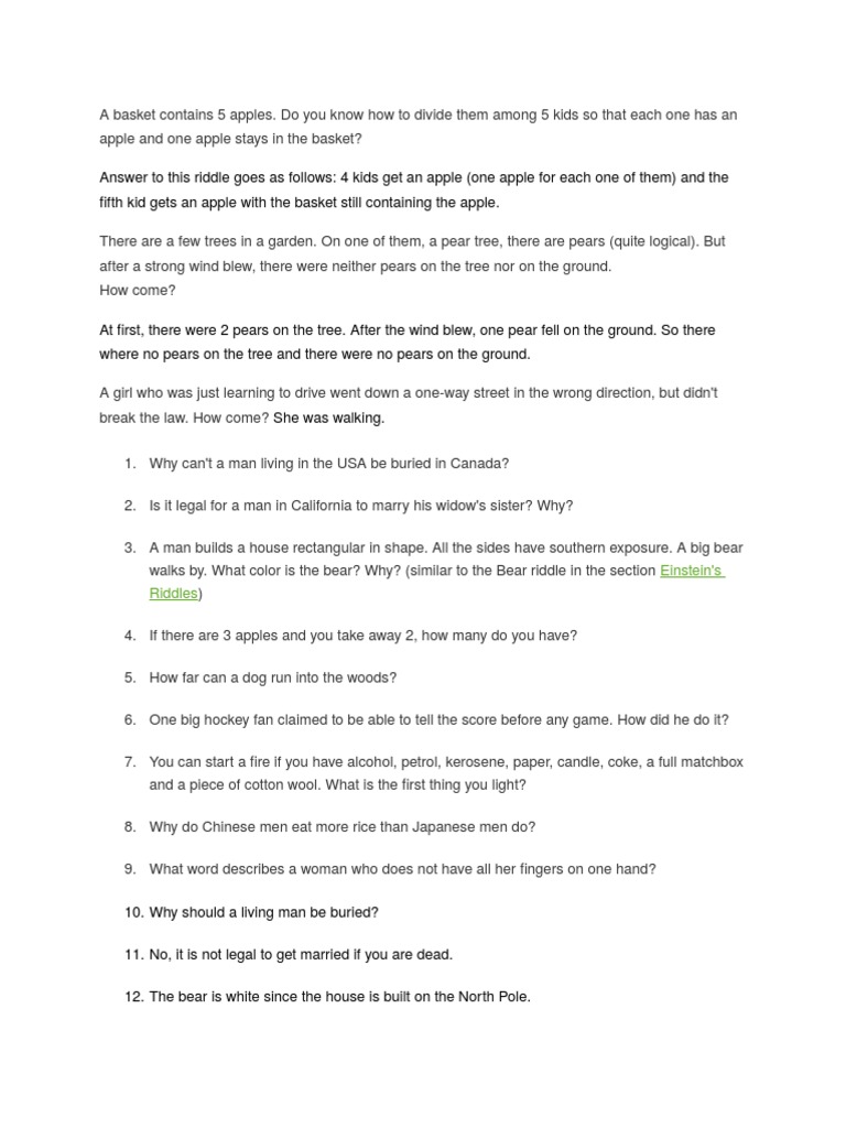 A Basket Contains 5 Apples PDF Leisure