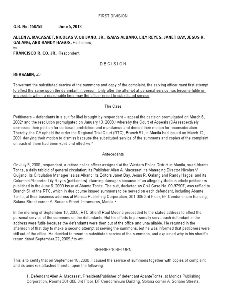 Lack of Jurisdiction Over the Person In Rem Jurisdiction Lawsuit