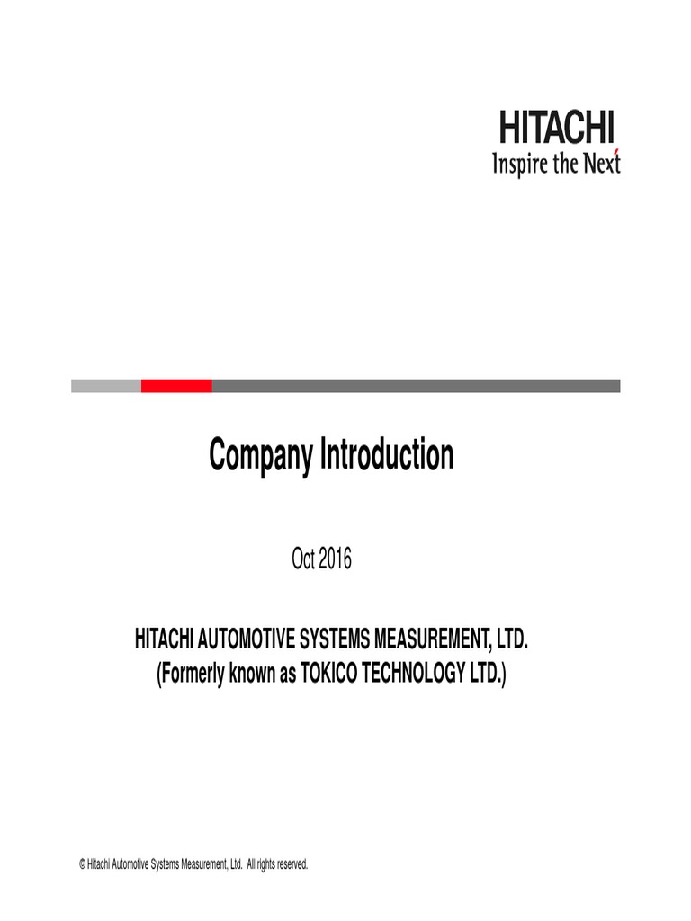 Company Introduction Hitachi Automotive Systems Measurement, Ltd