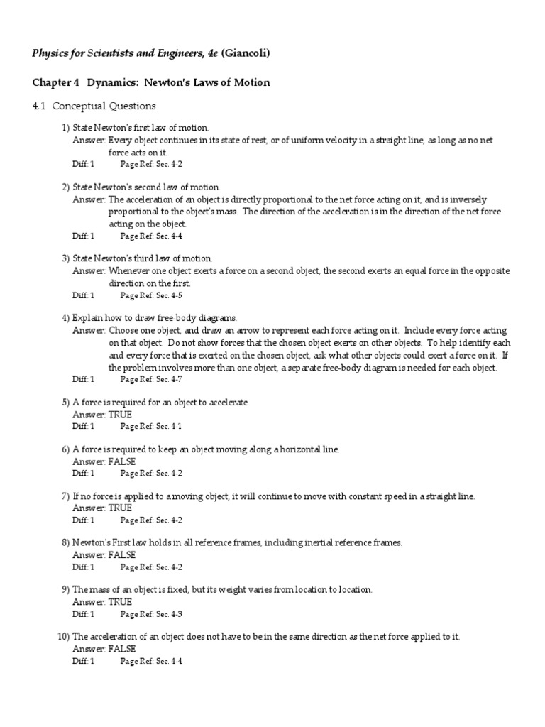 Dynamics and Newton's Laws Overview | PDF | Force | Mass