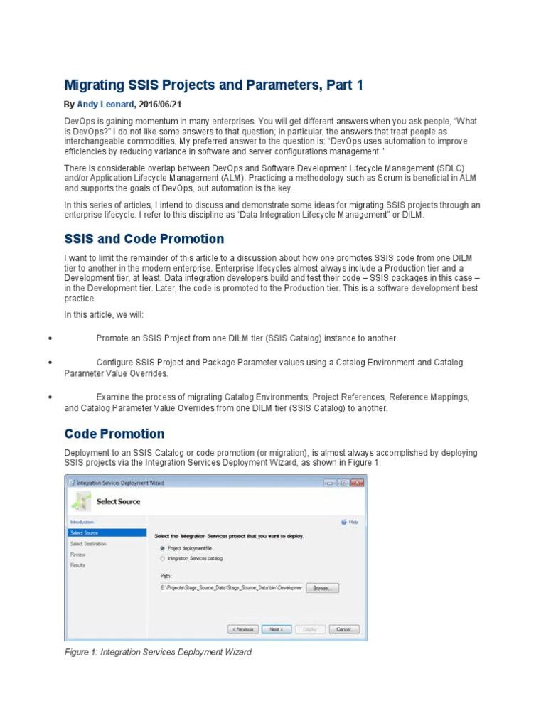 Migrating SSIS Projects and Parameters | PDF | Software Development ...