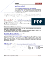 Value Engineering and Value Analysis