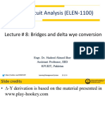 Linear Circuit Analysis (ELEN-1100) : Lecture # 8: Bridges and Delta Wye Conversion