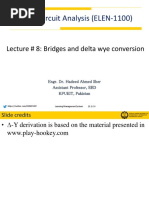 Linear Circuit Analysis (ELEN-1100) : Lecture # 8: Bridges and Delta Wye Conversion