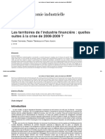 Les Territoires de L'industrie Financière - Quelles Suites À La Crise de 2008-2009