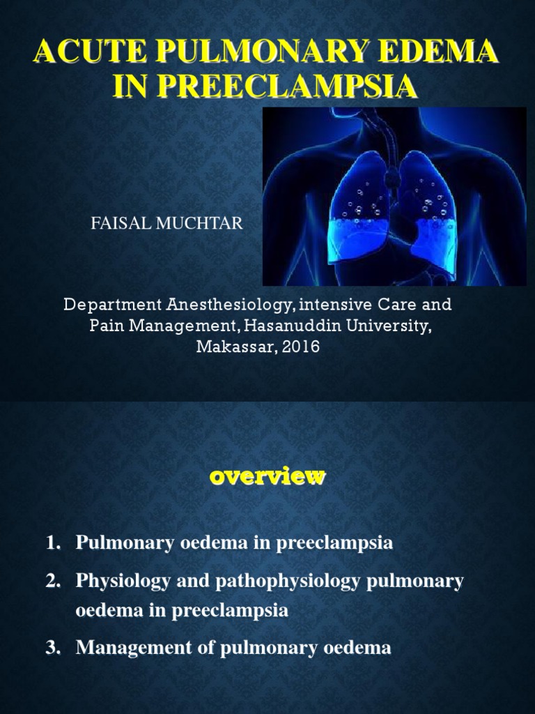 Pulmonary Edema Management in Preeclampsia | PDF | Edema | Heart Failure