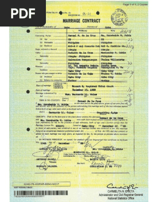 Practice Court - NSO Marriage Certificate