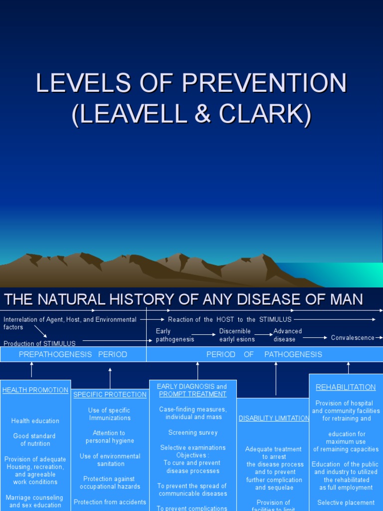 Leavell & Clark's Levels of Prevention | PDF | Preventive Healthcare ...