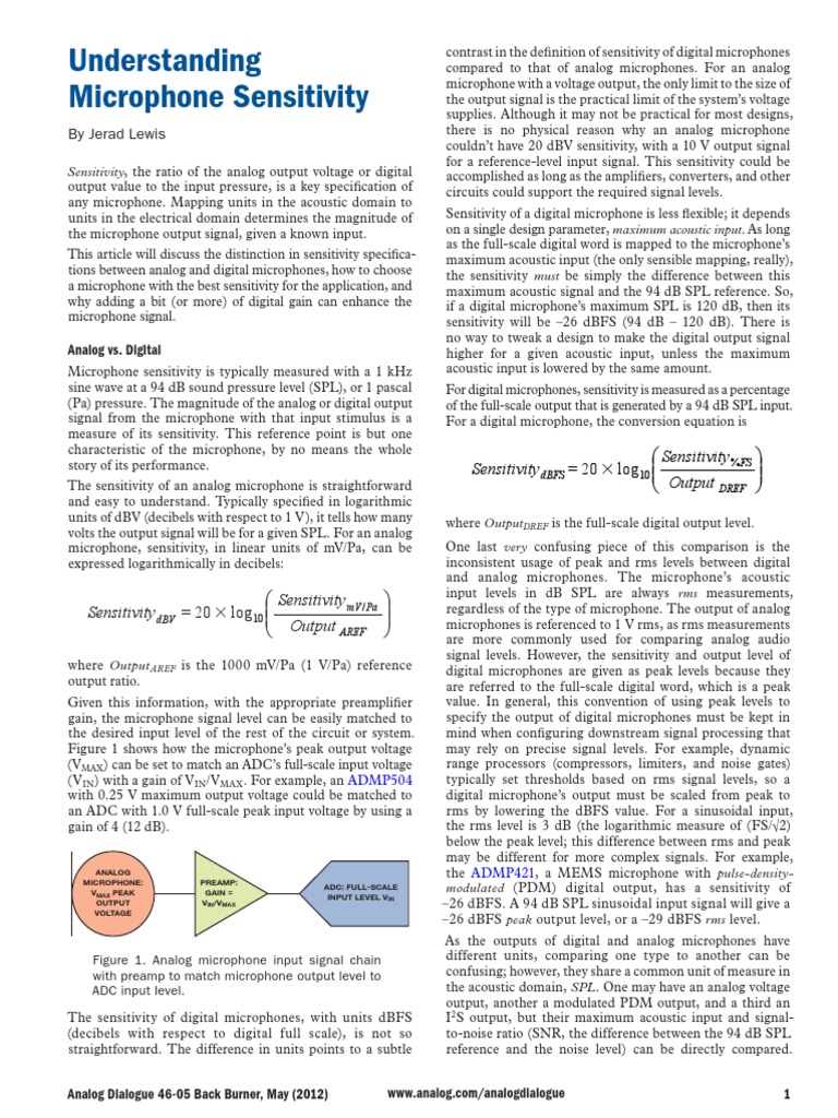Understanding Microphone Sensitivity: by Jerad Lewis | PDF | Microphone ...