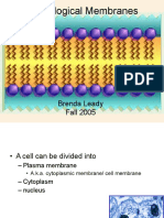 III. Biological Membranes: Brenda Leady Fall 2005