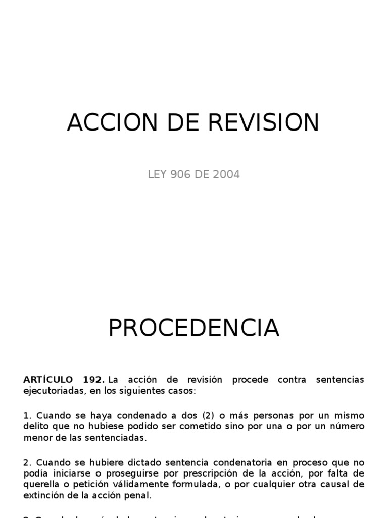 ACCION DE REVISION.pptx Sentencia (Ley) Ley