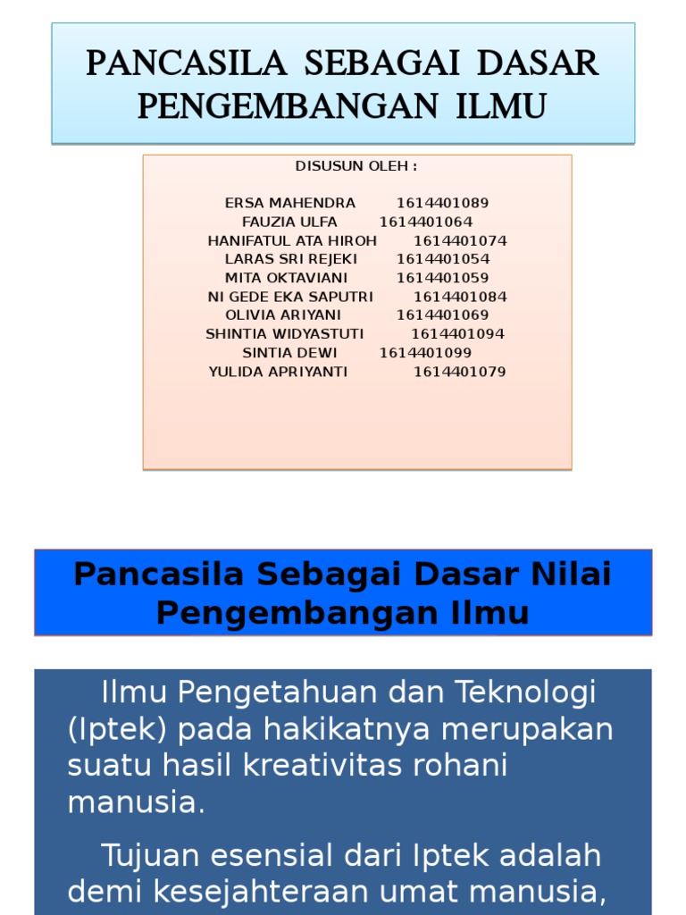 Pancasila sebagai Dasar Pengembangan Ilmu | PDF