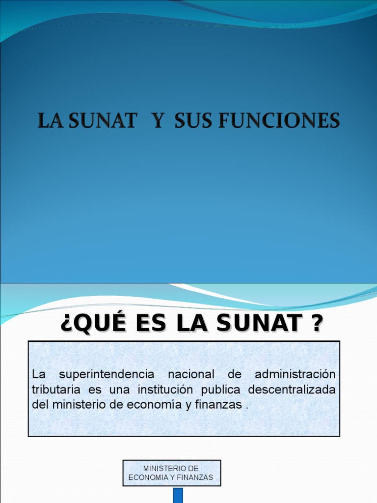 Diapositivas Funciones Sunat | PDF | Finanzas y dinero | Derecho