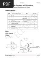 15ecl48 VTU LIC LAB Raghudathesh Adder Integrator and Differentiator