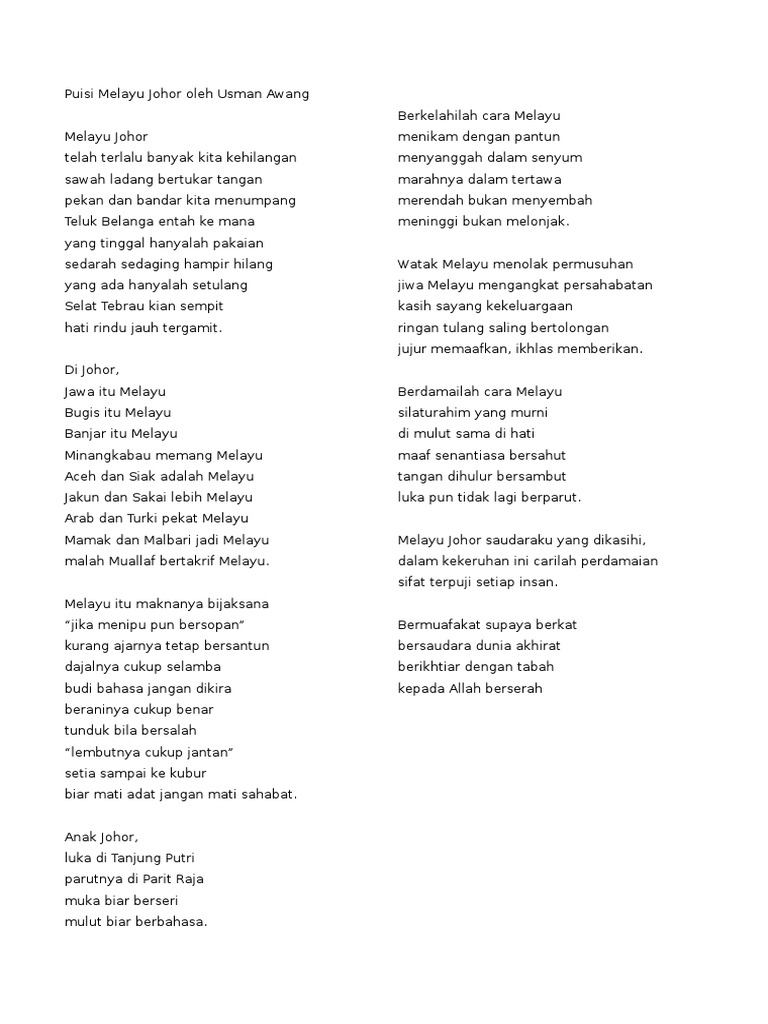 Unduh Gratis Gambar Sajak Negeri Johor Terkeren oleh www.cikimm.com