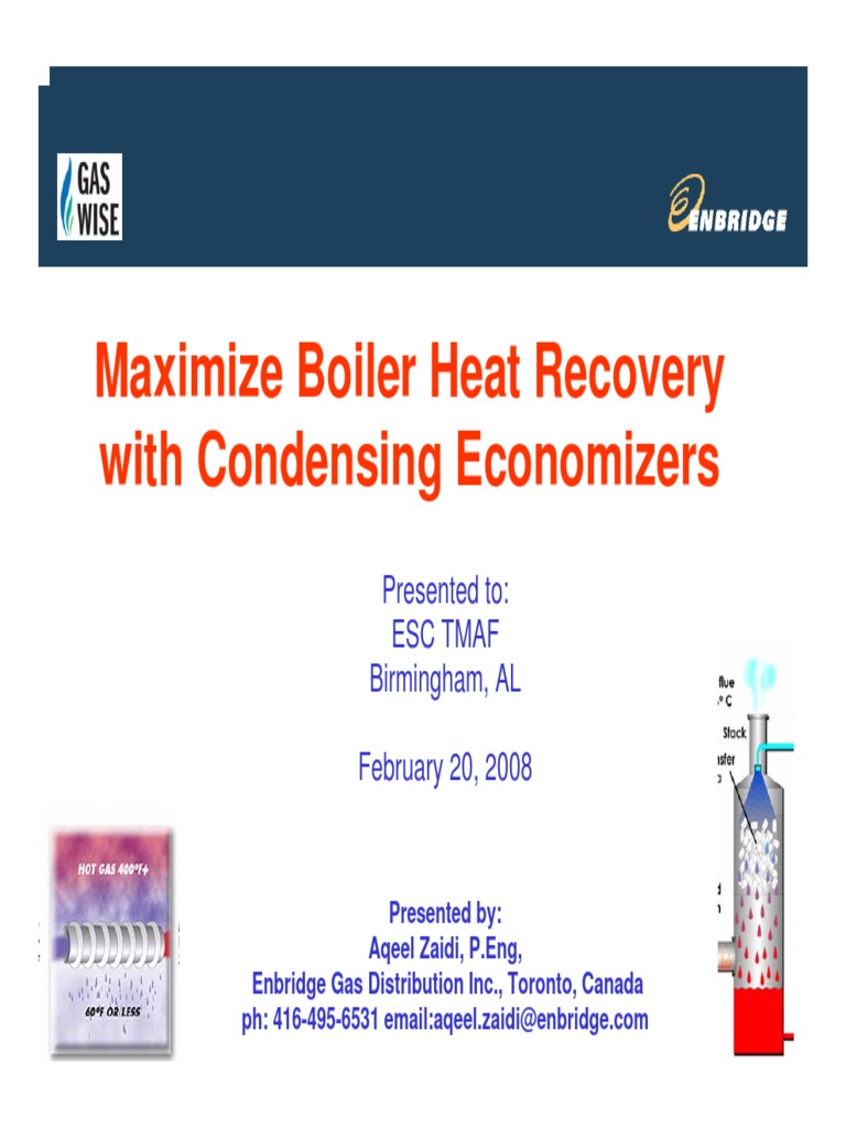 Zaidi Condensing Economizer PPT 208 PDF PDF Boiler Natural Gas