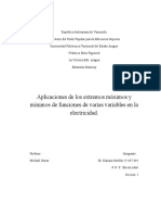 Aplicaciones de los extremos máximos y mínimos de funciones de varias variables en la electricidad