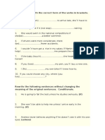 Fill The Blanks With The Correct Form of The Verbs in Brackets. Conditionals