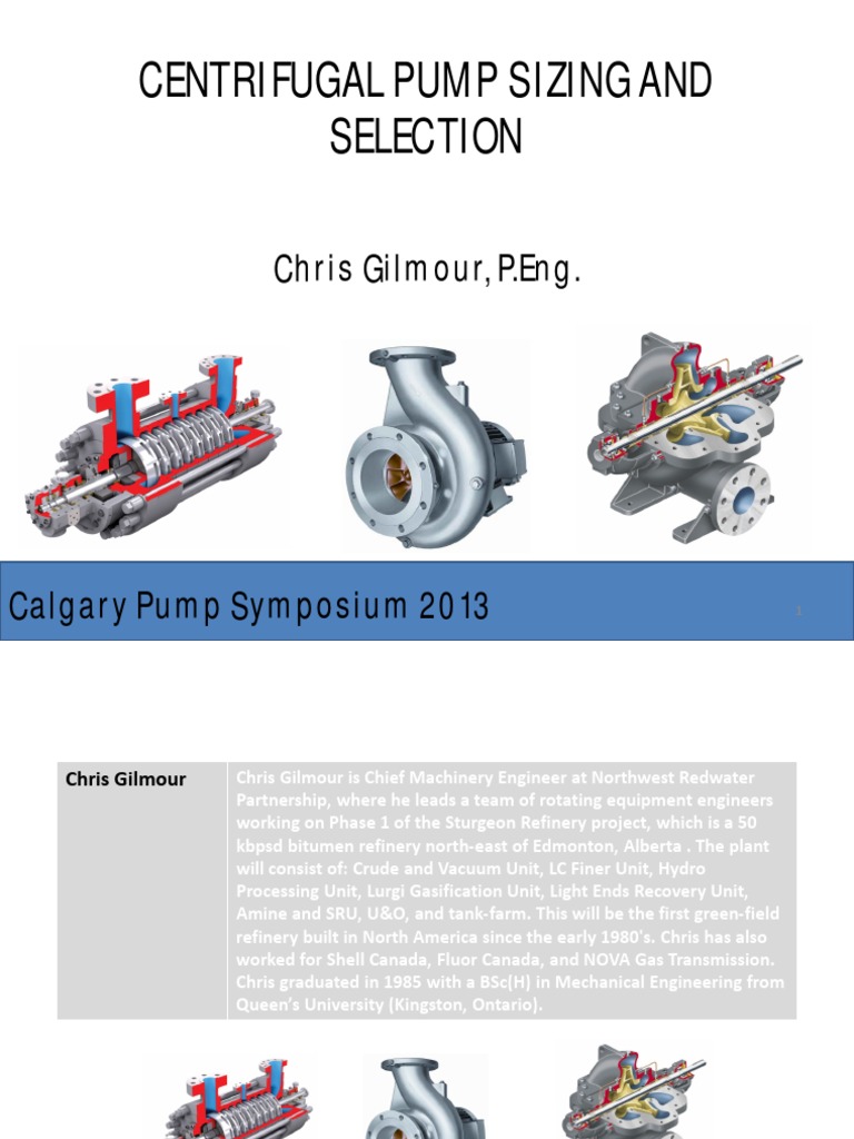 Centrifugal Pump Selection and Sizing PDF Turbomachinery Pump