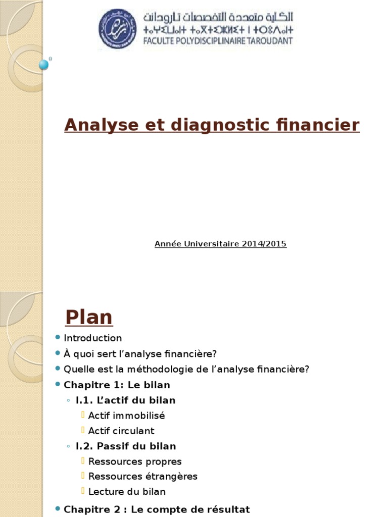 Analyse Et Diagnostic Financier 2015 | PDF | Bilan comptable | Capital ...