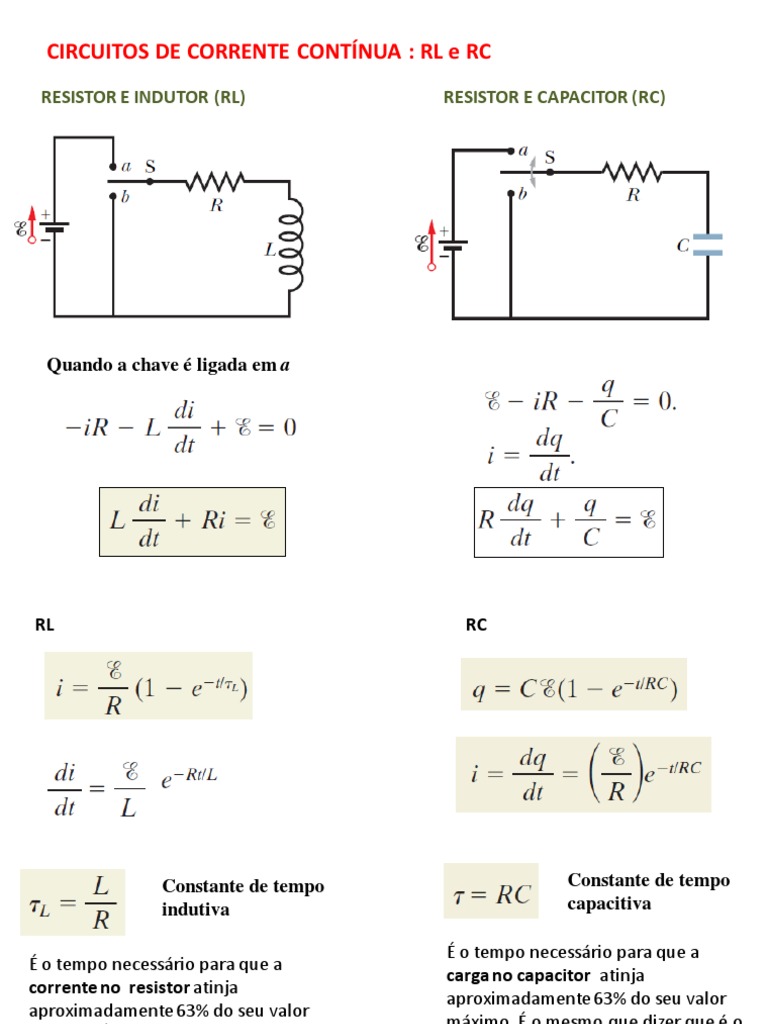 Circuitos RC e RL | PDF | Indutor | Corrente Elétrica